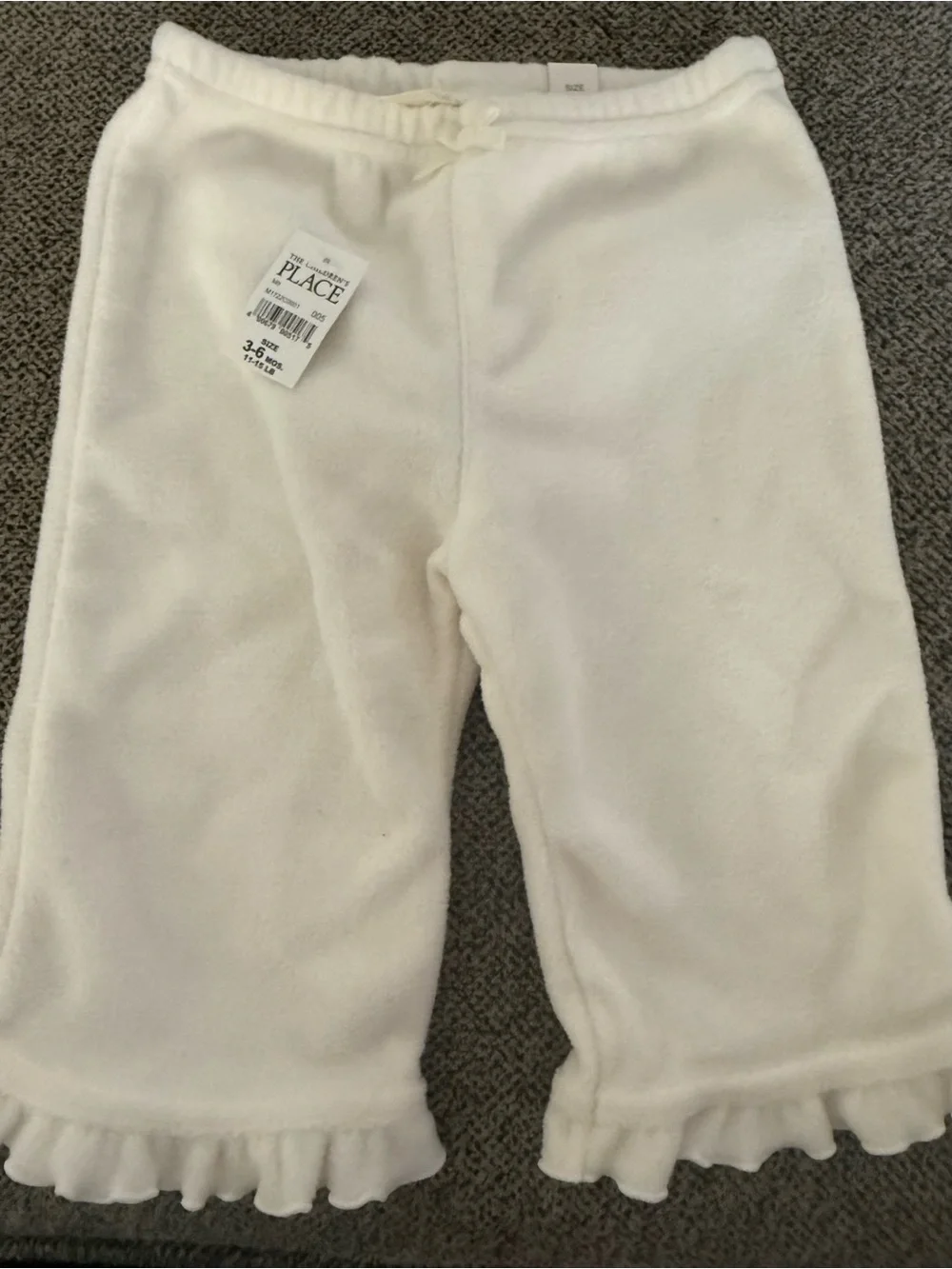 The Children's Place Cream Cozy Fleece Joggers with Ruffle Trim